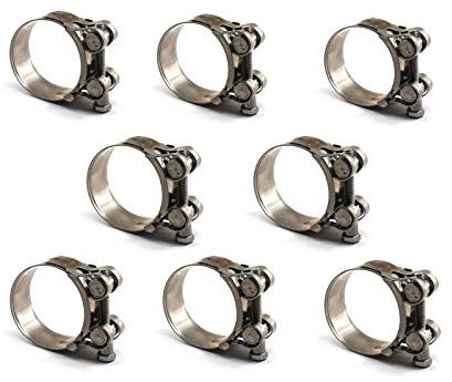 Confezione da 8 fascette stringitubo in acciaio inox 304 a vite senza fine, clip per tubi, dimensioni 17-19 mm