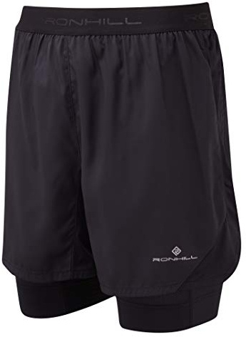Ronhill Herren, Tech Revive Twin-Shorts, 12,7 cm Unterhemd, Schwarz, XL