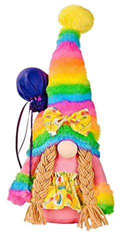 Amosfun Regenbogen Wichtel Figuren Tomte GNOME Gesichtslose Zwergpuppe Plüsch Zwerg Spielzeug Elf Plüschtier Dekofigur Kinder Geburtstag Geschenke für Skandinavische Deko Tischdeko