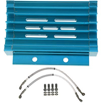 EVTSCAN moto radiateur système de refroidissement d'huile en alliage d'aluminium adapté pour 138CC 140CC 150CC PIT PRO vélo piste vélo Dirt Bike(Bleu)