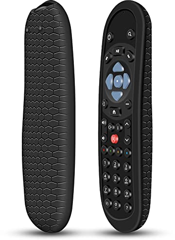 Schutzhülle für Sky Q Fernbedienung EC101/Non-Touch/Touch Original Smart TV Ersatz Fernbedienungen Silikon Hülle Cover Case Anti-Rutsch Stoßfest für Sky Q/Silber/Mini Box/Sky Glass Remote (schwarz)