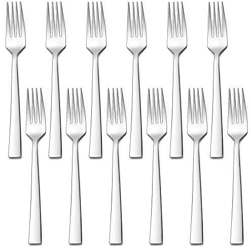 Gabeln 12 Stück, HaWare Edelstahl Tafelgabeln Menügabeln Set, Elegante & Zeitlose Große Essgabeln für Zuhause/Restaurant/Küche, Hochglanzpoliert & Glatte Kanten, Spülmaschinenfest - 19.5 cm