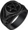 Bandmax Herrenring Fünfeckiger Stern Siegelring Schwarzer Ring Pentagramm Bandring Ziegenkopf Fingerring Vintage Gothic Siegelring aus Edelstahl Ringgröße 62 Jungen Modeschmuck