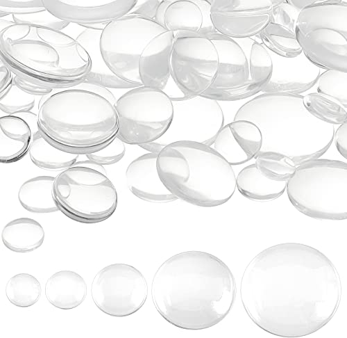 PandaHall 100 Stück Klarglas Cabochon Kuppelfliesen Mit Flacher Rückseite Transparent Rund Basteln Cabochon Glasperlen Cabochon Fliese Für Tieraugen Foto Cameo Anhänger Schmuckherstellun