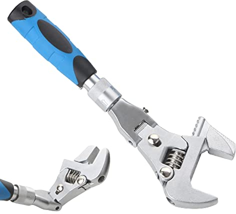YWHWXB Clé à cliquet réglable Flexhead Ratcheting - 25,4 cm à 30,5 cm - Outil de clé à cliquet rétractable tête rotative à 180° - Outil de clé à cliquet salle de bain, après-shampoing PPR-001