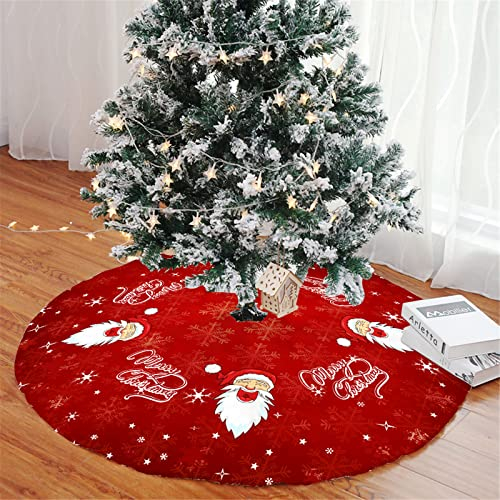 Mateju Weihnachtsbaum Rock Weihnachtsbaumdecke Groß Tannenbaum Unterlage Rund Christbaumdecke Christbaumständer Teppich Baumdecke für Weihnachtsdeko Neujahr Party (Weihnachtsmann,72cm)