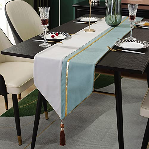 JIALIANG Tischläufer hellgrün 33x120cm Tischläufer Home Decor Tischdecke Läufer Tischband Kaffeematte rutschfest Dekoration Tischdeko Hochzeit frisch Outdoor Draußen Blume