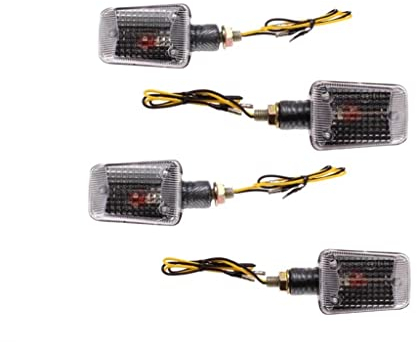 Streetparts24 Mini Blinker Set Vorne Hinten Carbon 12V E-geprüft passend für Motorrad, Roller, 4 Stück