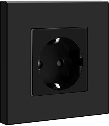 BSEED Schuko Enchufe Simple Negro,Enchufe de pared con Panel de Plastico,16A 250V toma de corriente,enchufes de extensión para Cocina, Dormitorio, Oficina, Hotel, etc