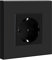 BSEED Schuko Enchufe Simple Negro,Enchufe de pared con Panel de Plastico,16A 250V toma de corriente,enchufes de extensión para Cocina, Dormitorio, Oficina, Hotel, etc