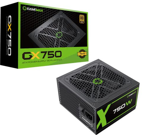 GameMax GX-750 Modular 80 Plus Gold Power Supply With 12cm FDB Fan | Black