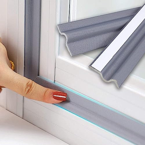 8M Gris Burlete Puerta Ventanas Entrada Corredera InsonorizacióN AnticolisióN Espuma Autoadhesivo,Tira Sellado Exterior Acustico Cinta Aislante Ventanas Prueba Viento Termico Antipolvo Aislamiento