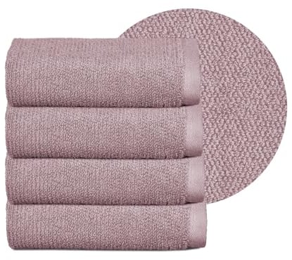 BEAUTEX Handtuch-Set Premium Frottier Sets Made in Europe, 100% Baumwolle 550g/m², Oeko-TEX Zertifiziert (Set: 4 Gästetücher - 30x50 cm in Altrosa)