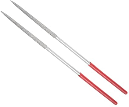 CoCud Lima de Aguja Recubierta de Diamante Grano 150 Vástago de 3mm Longitud de 140mm Herramienta de Afilado de Limas Redondas de Diamante para Metal Vidrio Piedra 2 Piezas