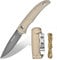 TONIFE Nova Neck Knife mit Scheide Lanyard und Clip, 68mm Feststehendes Klinge Kleine Hals Messer Neck Knife für Outdoor Edc (Warmer Sand+Grau Titan)