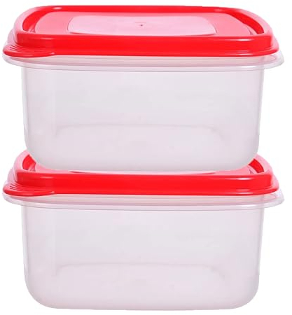 HOMESHOPA Plastic Food Storage Containers, 2 Pack 2.5 Litre Square Clear Leakproof Airtight, BPA-Free Reusable & Stackable Meal Prep Lunch Boxes, Microwave Freezer & Dishwasher Safe