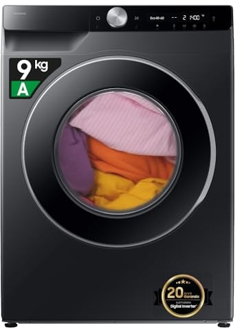 SAMSUNG WW90DG6U85LBU3 - Lavadora 9K - Tecnología AI EcoBubble™ con SmartThings e Inteligencia Artificial, clase A, color negro