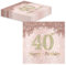 TOPWAYS 40 Geburtstagsdeko Servietten 60 Stück, Roségold Papier Party Tischdeko für 40. Geburtstag Mädchen Frau Frauen Happy Birthday Decorations