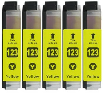5 XL Druckerpatronen kompatibel zu LC-123 Y Gelb für Brother MFC-J470DW MFC-J870DW MFC-J4410DW MFC-J6720DW MFC-J6920DW DCP-J132W DCP-J152W DCP-J172W DCP-J552DW DCP-J752DW DCP-J4110DW