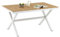 Gartentisch AFUERA, WPC und Aluminium, 150x90x75cm, weiß/natur. Pflegeleicht & witterungsbeständig, ideal für den Außenbereich. Natürliche Holzoptik, X-Form Beine für Stabilität. Gartentisch wetterfes