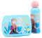 My sweety pop Lunch-Set für Mädchen, Brotdose + Trinkflasche, Lunchbox, Trinkflasche, für Kinder, Krippe, Kindergarten, Schule, Urlaub, Mahlzeit, Geschenkidee, Frozen (Eiskönigin), Rosa/Blau