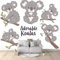 Papier Peint Panoramique Koala Mignon De Dessin Animé 250x175 cm Mural Papier Peint intissé Geant Poster Décoration pour Salon Chambre Chambre D'enfants Restaurant Murale