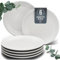 Service de vaisselle en grès pour 6 personnes - Grandes assiettes en grès HYGGE design scandinave - Assiettes à dîner, grandes assiettes - Service de table rainuré en gris clair