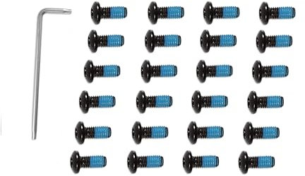 24 Pcs Bicycle Disc Brake Bolts M5x10mm MTB Rotor Bolts Black Bicycle Rotor Screws Disc Rotor Bolts with 1 Pcs T25 Torx Wrench L for Road Bike Mountain Bike