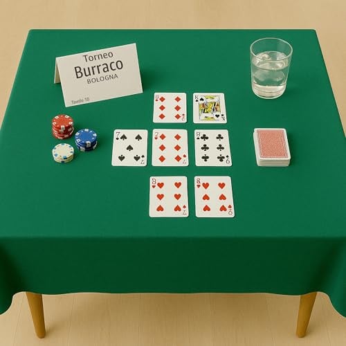 Byour3 - Grünes Tischspieltuch - Quadratische oder rechteckige Pokerkarten Buraco-Turnier Weihnachtstischdecke Schutz für Brettspiele Grünes Billard (4 Sitzer 145x145 cm)