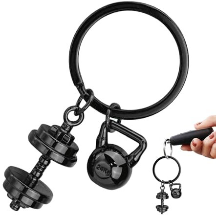 Generisch Kurzhantel Schlüsselanhänger, Hantel Schlüsselanhänger, Hantel-Anhänger Aus Zinklegierung, Fitness-Gymnastik-Anhänger Mit Hantel Und Kugelhantel Für Fitness-Liebhaber, Damen Und Herren