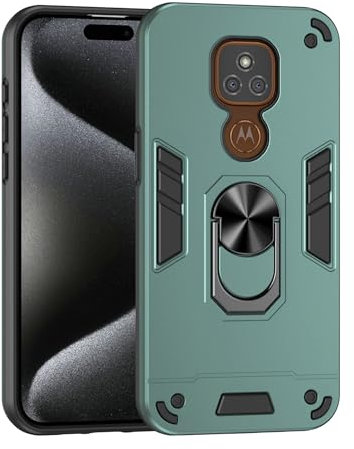 Hülle Für Motorola Moto E7 Plus [mit Tempered Glass Screen Protector] Kompatibel mit Motorola Moto E7 Plus Hülle Case Handyhülle Schutzhülle HR-KZH- Green