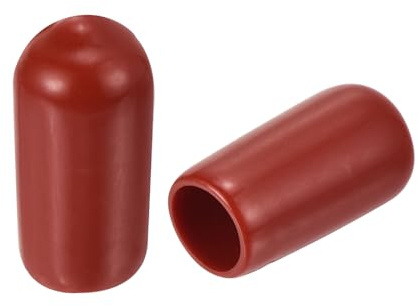 QUARKZMAN 20 Stück Gummikappen 7mm Rohrstopfen Endkappe Rund Kappen Schutzkappen Pfostenkappe Abdeckkappen Zaunpfosten Endspitze Kappen für Gartenstühle Tischbeine Möbelfüße Gleiter, Weinrot