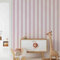 Wand Tapete Vertikal Streifen, Pink-Weiß, Deko für Kinderzimmer