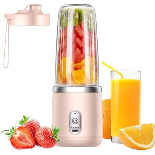 Licuadora Portátil - 40W Licuadora De Juicing Con 6 Cuchillas - Mini Batidos Para La Preparación De Batidos, Zumos, Smoothies - Mini Batidora Portatil Para Viajes, Deportes Y Camping