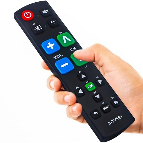 Gvirtue Large Button Universal Remote Control for Elderly, Easy to Use Big Button TV Remote for Seniors & Visually Impaired, Compatible with Samsung, LG, Sony, Panasonic, Sharp, Toshiba, Philips TVs