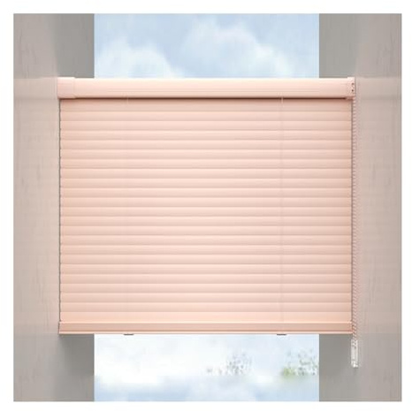 Verdunkelungsrollo Ohne Bohren Sonnenschutz Verdunklung Aluminium Seitenzugrollo Hitzeschutz Sichtschutz Jalousien Plisseerollo für Wohnzimmer Küche(0.65X1.3M)
