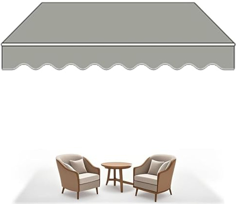 Toldo retráctil para jardín, 5 x 1,5 m, 5 x 2 m, 5 x 2,5 m, toldo manual para patio, balcón, restaurante, protección UV, toldo para exteriores para cafetería y patio