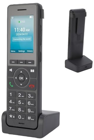 Jectse 4G LTE Portable WiFi Phone, Cordless VoIP Telephone with SIM Card Slot 2.4 Inch Color LCD Screen 3 SIP Accounts 3 Way Conference Calls, with BT & Noise Canceling (European Version)