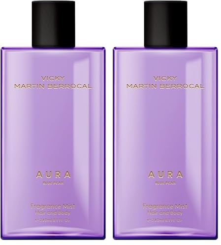Vicky Martín Berrocal Aura Body Mist 235ml – Bruma Perfumada con Pera, Flor de Naranjo y Almizcle (Paquete de 2)