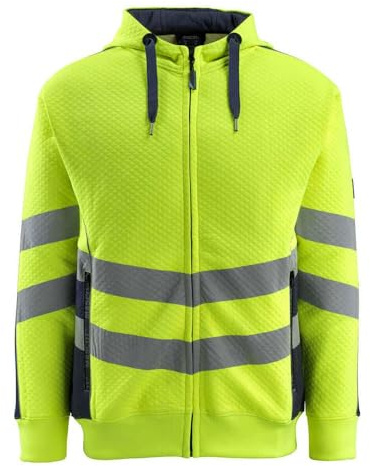 Mascot Corby Warnschutz-Kapuzensweatshirt EN 20471 Klasse 3 (Gr. S Klasse 2) warngelb blau | XL