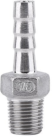 SS304 Conector de Cola de Manguera Racor de Tubería Adaptador de Cola de Manguera de Acero inoxidable Rosca BSP Macho(1/8 * 6mm)