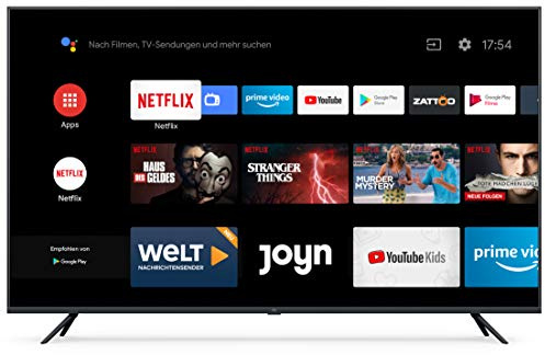 Xiaomi Mi Smart TV 4S 65 (4K Ultra HD, triple tuner, Android TV 9.0, télécommande avec microphone et Netflix)