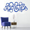 Wandaufkleber Kristallkreis 3D Acryl Spiegel Wandaufkleber Zimmer Runde Wandaufkleber für Schlafzimmer Wohnzimmer DIY Home Decoration (24 Stück, Farbe Blau)