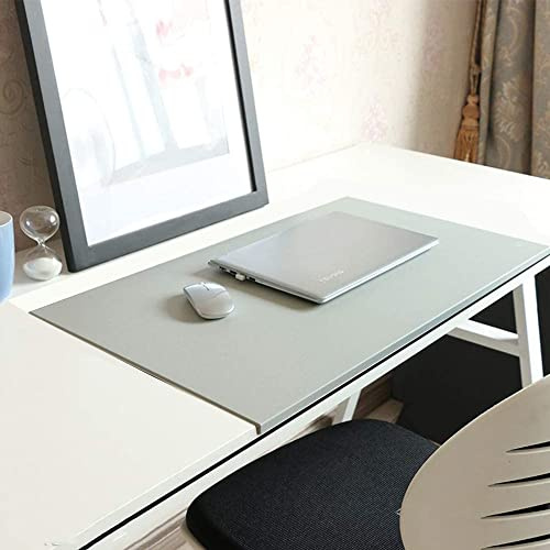 Schreibtischunterlage aus Faux Leder,mit Kantenschutz,Schreibunterlage Groß Mauspad Tischunterlage für Büro und Zuhause,Wasserdichte und Rutschfeste,Dick 2mm,Grau,100X50cm