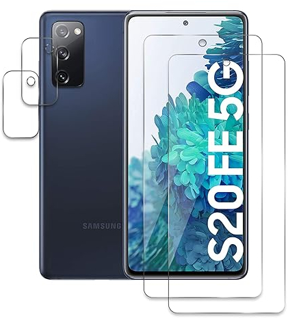 2+2 Stück Panzer Schutz Glas für Samsung Galaxy S20 FE, 2 Stücke Schutzfolie Mit 2 Stück Kameraschutz, 10H Härte Glas Folie Displayschutz, HD Klar, Anti-Kratz, Anti-Bläschen Panzerfolie