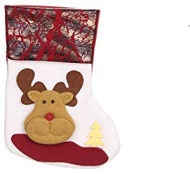Jute Nikolausstiefel zum Befüllen Kamin Säckchen Socken Weihnachten Weihnachten Weihnachtsmann rot Geschenkdeko Weihnachtssocken Dekoration & Aufhänger Infrarot Weihnachtsstrumpf Mit (C, One Size)