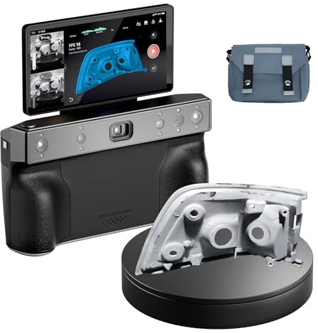 Revopoint MIRACO PRO Scanner 3D per stampanti 3D, con piatto girevole di grandi dimensioni, precisione 0,02 mm, scanner 3D portatile da 32 GB con schermo ribaltabile a 180°, scansione rapida a 15 fps