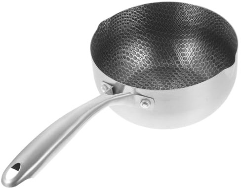 Kichvoe Edelstahl-Kochtopf Mit Ausguss 20 Cm Traditionelle Japanische Yukihira-Töpfe Ramen-Suppentopf Milchkäse-Topf Eier-Bratpfanne Zum Ausgießen Von Öl Pfannen Für Suppe