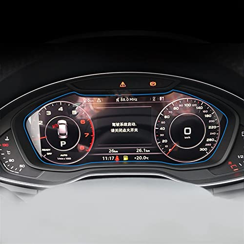WILSEM Für Audi A4 B9 S4 A5 S5 Q5 2016-2019 Gehärtetes Glas Auto GPS Radio Navigation Armaturenbrett Displayschutzfolie LCD Bildschirm (Color : Dashboard)