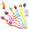 Colorful Curly Plastic Straws - 6 Pack Fun Fruit Party Reusable Drinking Straws for Kids' Parties Family Gatherings and More